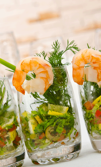 Mamsells Catering Bremen, Foto Fingerfood in Bio Qualitt, Schrimps Salat im Glas